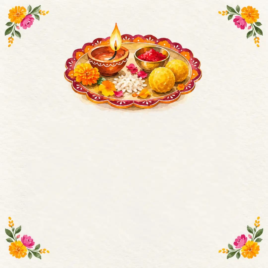Painted aarti thali, post size