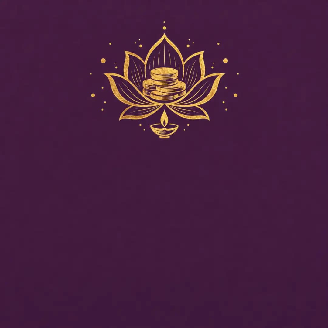 Gold foil lotus and coins, post size