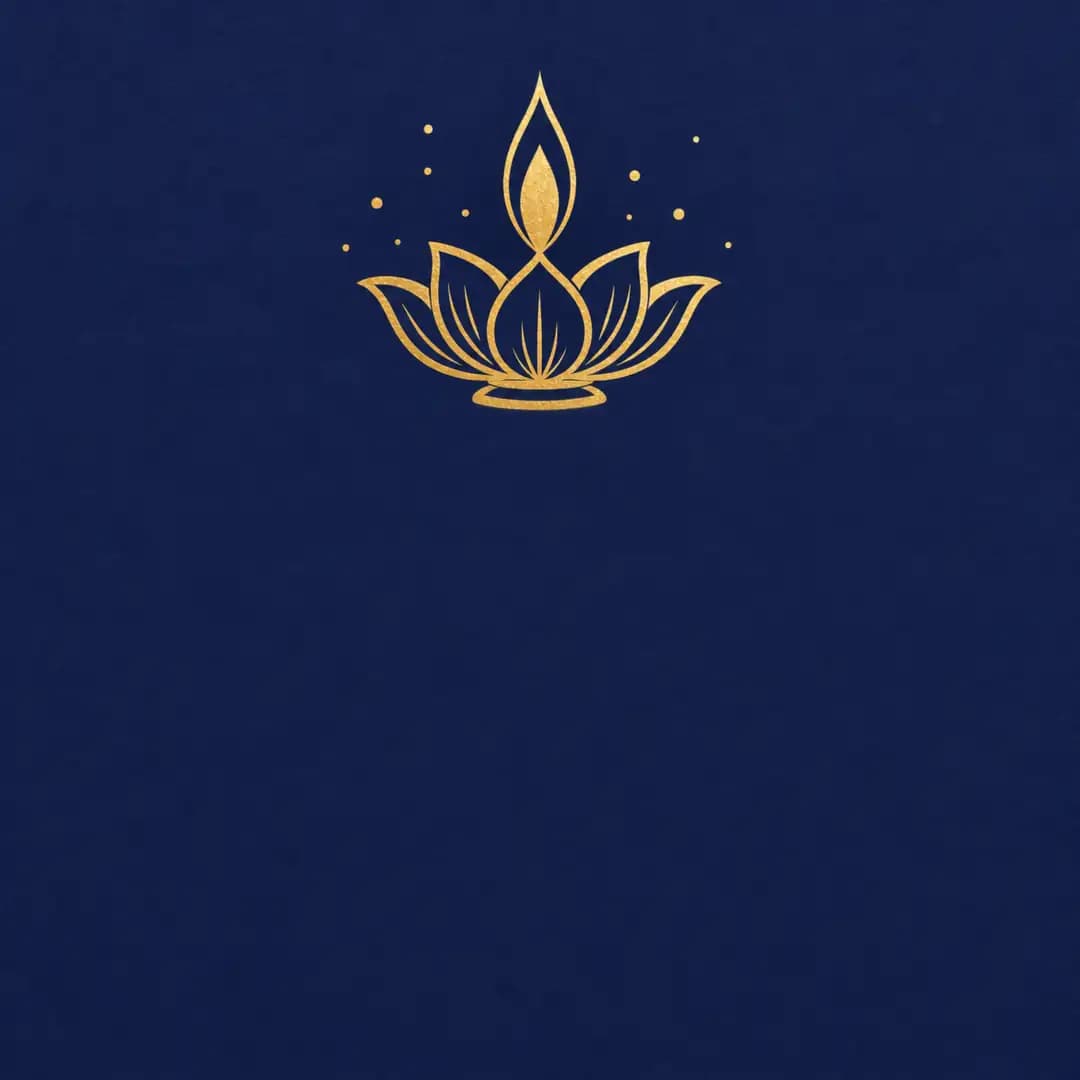 Gold foil lotus diya, post size
