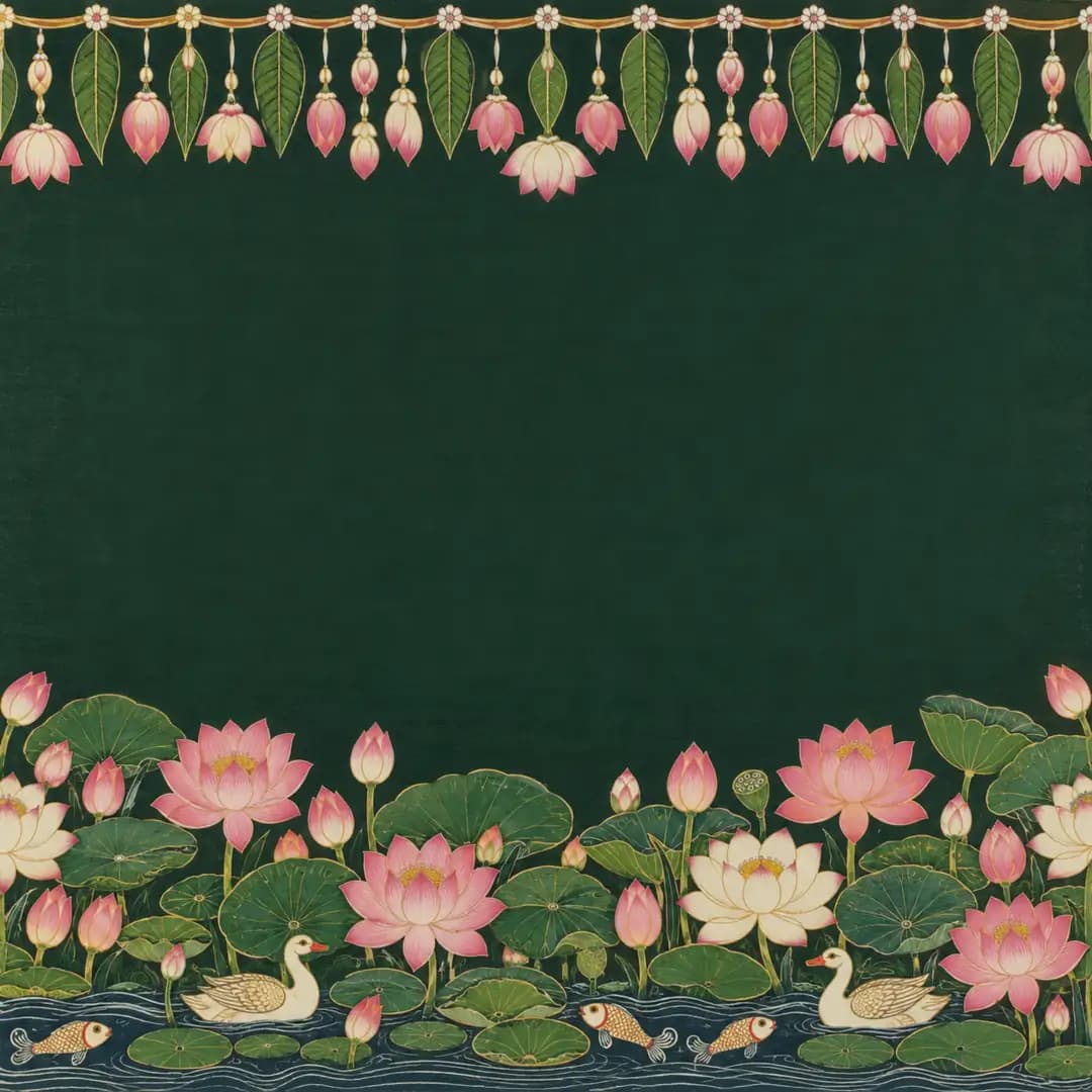 Pichwai lotus pond, post size